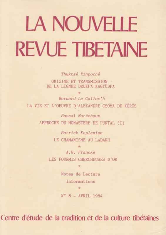 La Nouvelle Revue Tibétaine n8